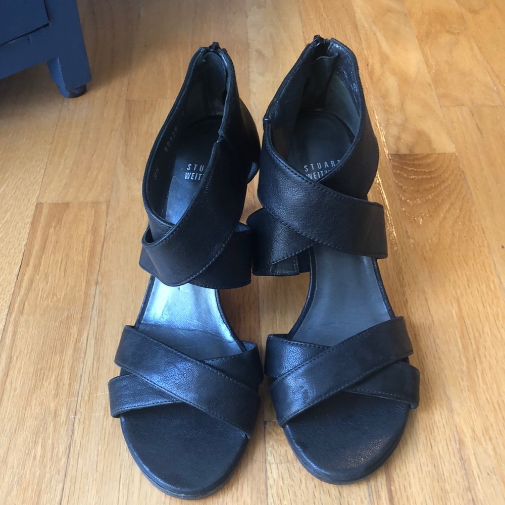 Stuart weitzman black stewpot heels